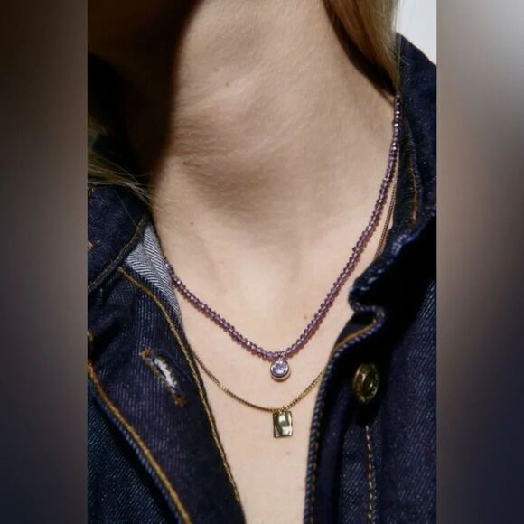 ZARA PACK OF MEDALLION GLASS NECKLACES